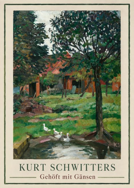 Kurt Schwitters Gehöft Mit Gänsen No1 - Plakat