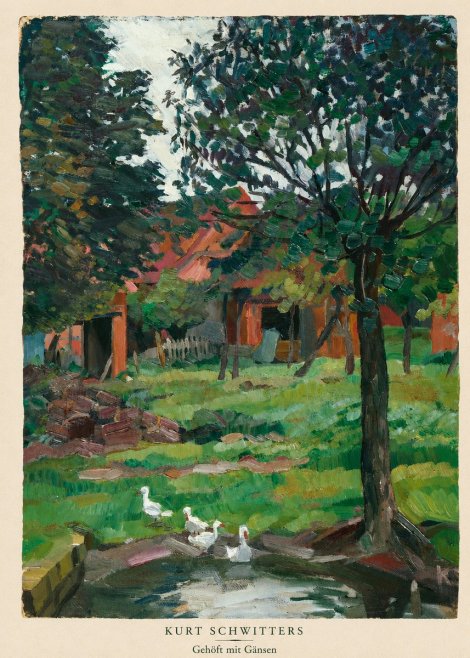 Kurt Schwitters Gehöft Mit Gänsen No6 - Plakat