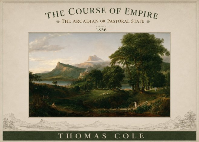 Thomas Cole The Course of Empire - the Arcadian or Pastoral State No3 - Plakat