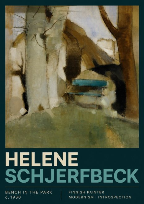 Helene Schjerfbeck Bench in the Park No3 - Plakat