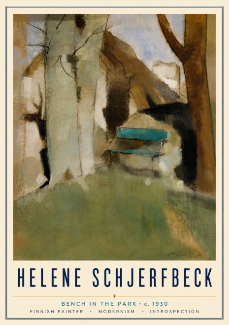 Helene Schjerfbeck Bench in the Park No6 - Plakat