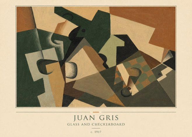 Juan Gris Glass and Checkerboard No4 - Plakat