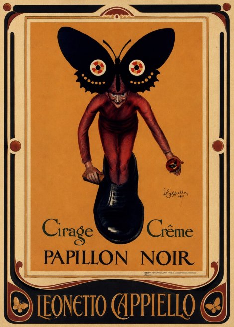 Leonetto Cappiello Cirage Crème Papillon Noir No1 - Plakat