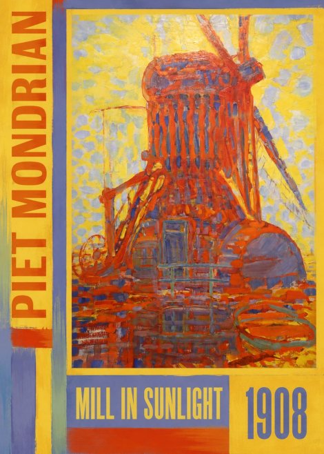 Piet Mondrian Mill in Sunlight No2 - Plakat