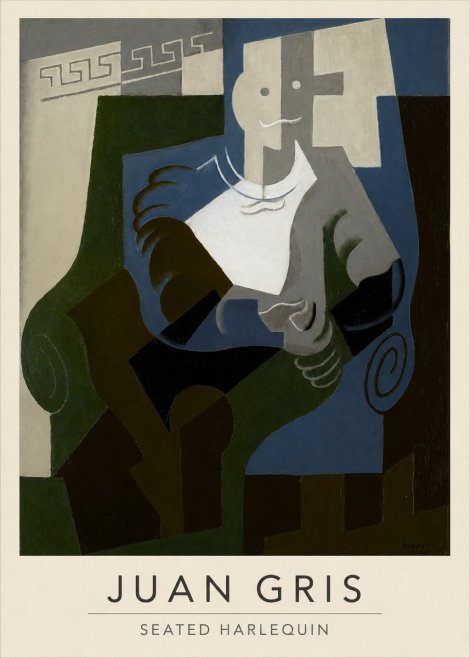 Juan Gris Seated Harlequin No2 - Plakat