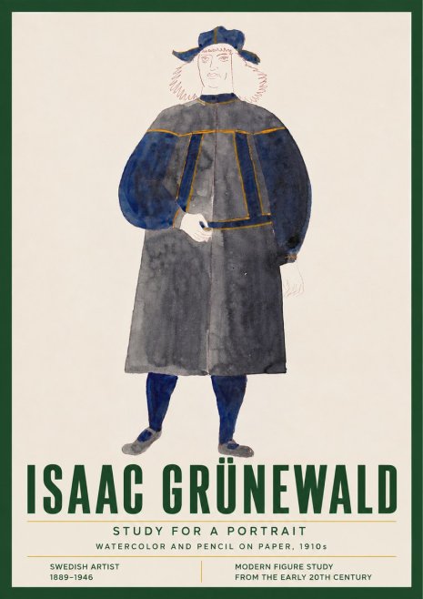 Isaac Grünewald Study for a Portrait No4 - Plakat
