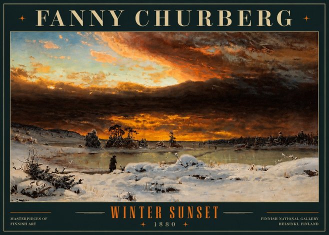 Fanny Churberg Winter Sunset No5 - Plakat