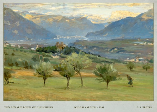 P.S. Krøyer View Towards Bozen and the Schlern No5 - Plakat