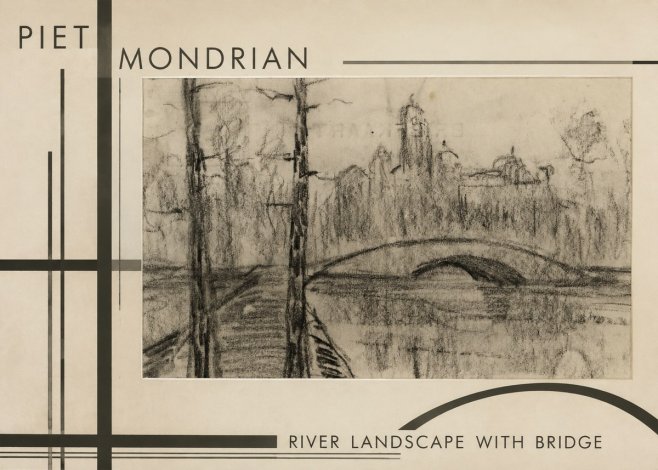 Piet Mondrian River Landscape with Bridge No6 - Plakat