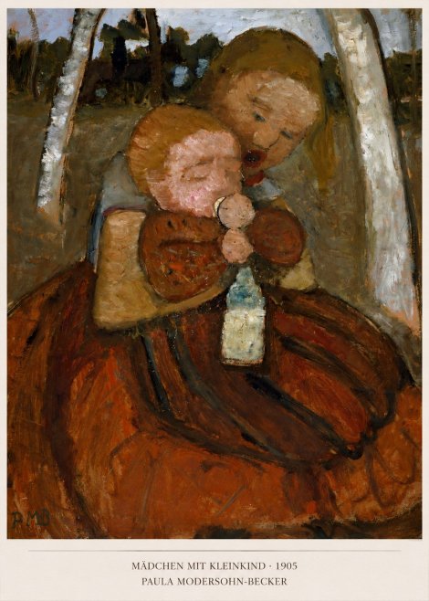 Paula Modersohn-Becker Mädchen Mit Kleinkind I No5 - Plakat