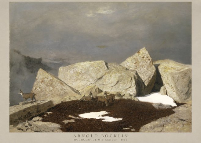Arnold Böcklin Hochgebirge Mit Gemsen No2 - Plakat