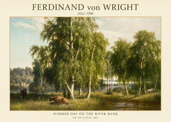Ferdinand von Wright Summer Day on the River Bank No1 - Plakat