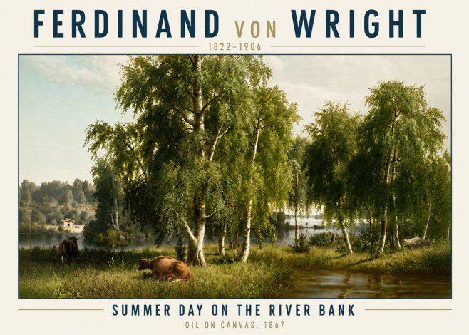 Ferdinand von Wright Summer Day on the River Bank No3 - Plakat