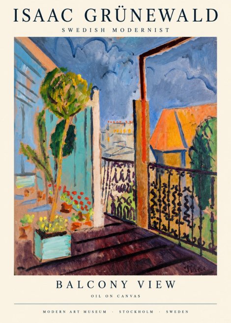 Isaac Grünewald The Balcony No3 - Plakat