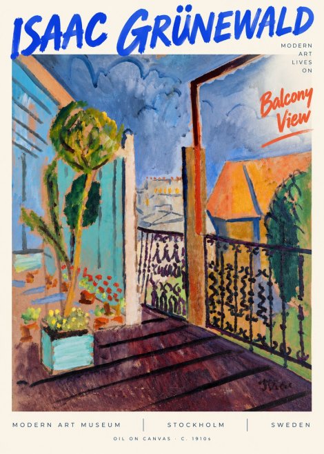 Isaac Grünewald The Balcony No6 - Plakat