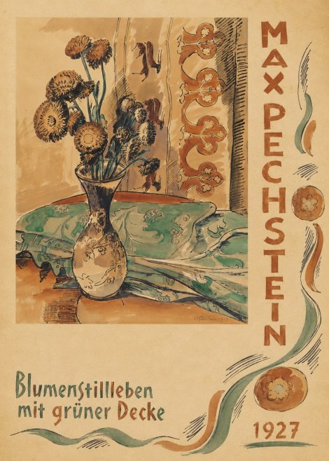 Max Pechstein Blumenstillleben Mit Grüner Decke No4 - Plakat