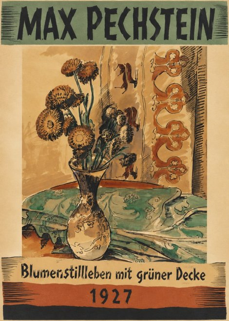Max Pechstein Blumenstillleben Mit Grüner Decke No5 - Plakat