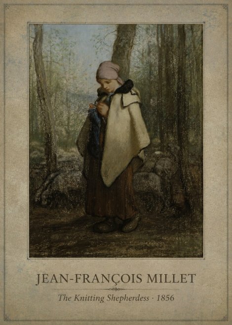 Jean-François Millet The Knitting Shepherdess · 1856 No1 - Plakat