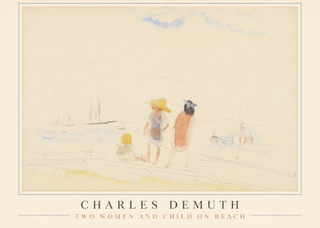 Charles Demuth Two Women and Child on Beach No1 - Plakat