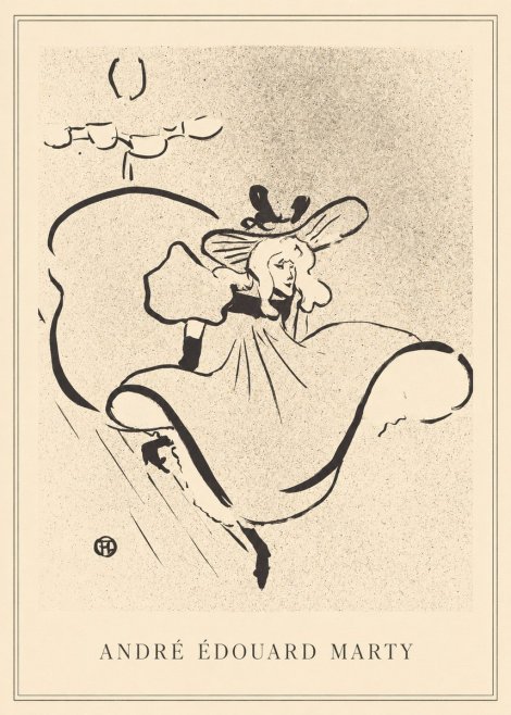 André Édouard Marty Elegant Woman with Hat No2 - Plakat