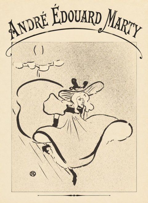 André Édouard Marty Elegant Woman with Hat No4 - Plakat