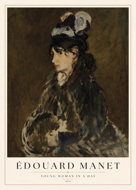 Édouard Manet Young Woman in a Hat I No1 - Plakat
