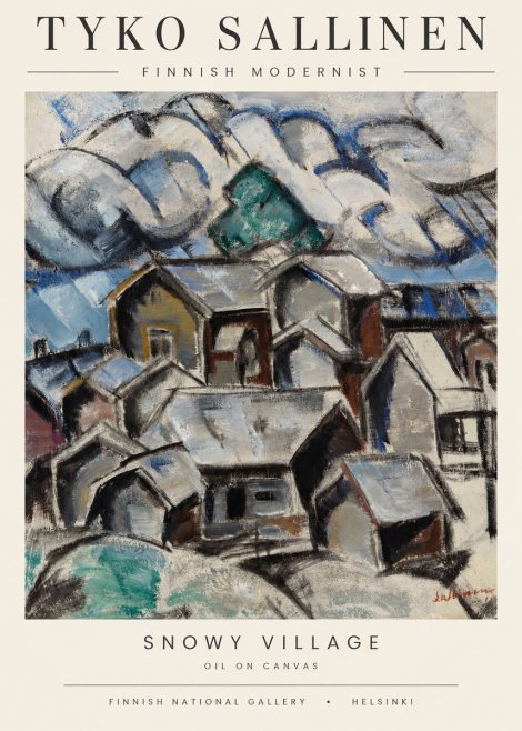 Tyko Sallinen Snowy Village No1 - Plakat