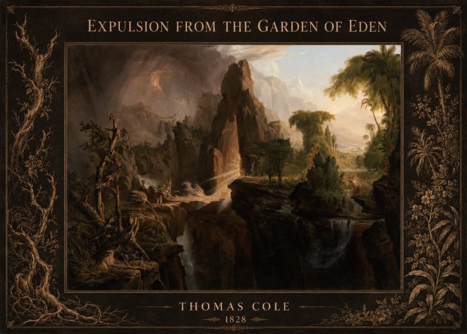 Thomas Cole Expulsion from the Garden of Eden II No6 - Plakat