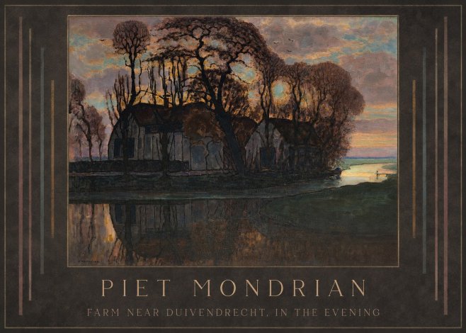Piet Mondrian Farm Near Duivendrecht, in the Evening No1 - Plakat