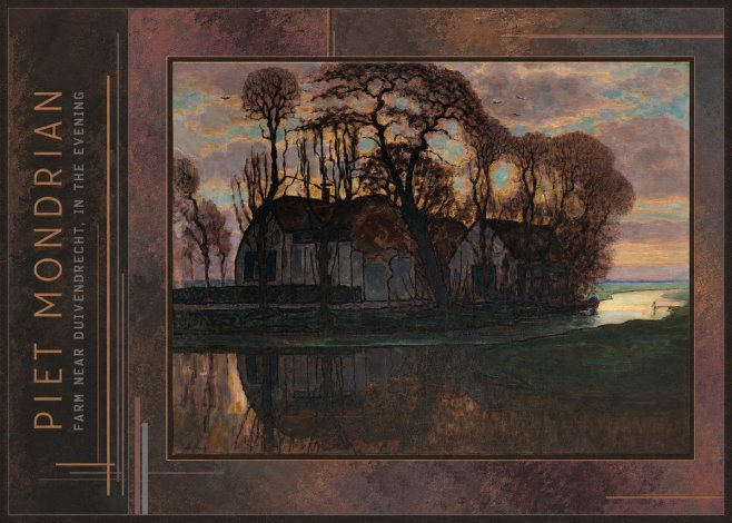 Piet Mondrian Farm Near Duivendrecht, in the Evening No2 - Plakat