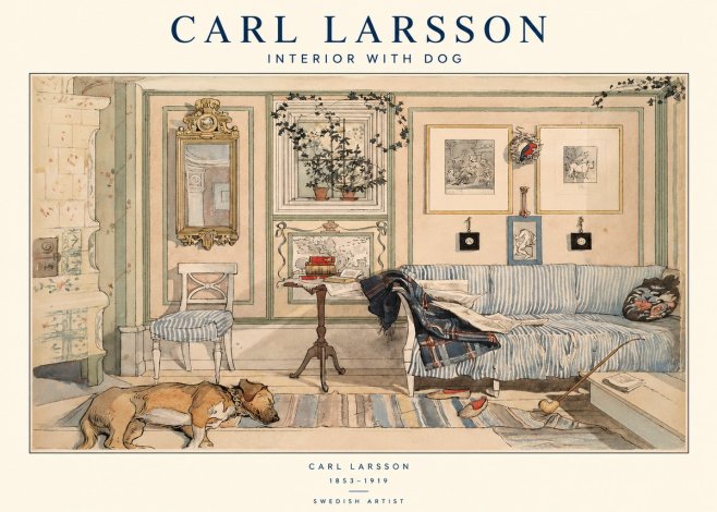 Carl Larsson Interior with Dog No1 - Plakat