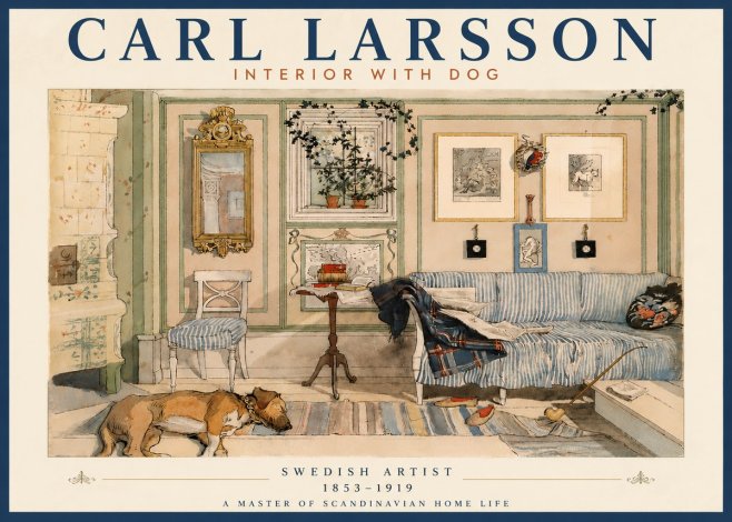 Carl Larsson Interior with Dog No6 - Plakat