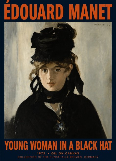Édouard Manet Young Woman in a Black Hat I No2 - Plakat