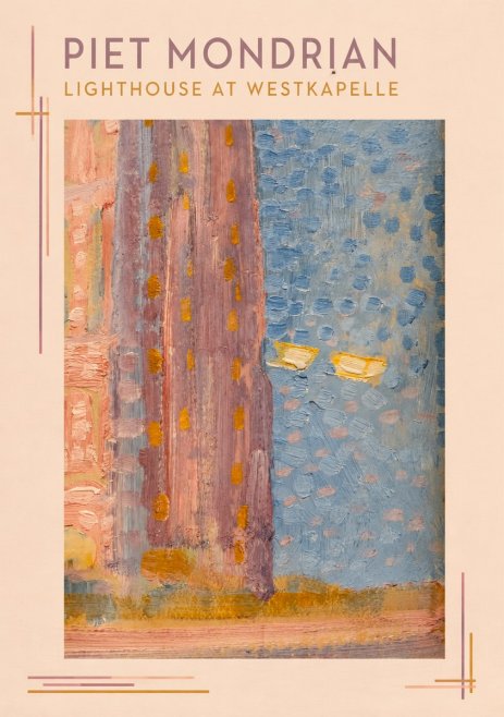 Piet Mondrian Lighthouse at Westkapelle No1 - Plakat