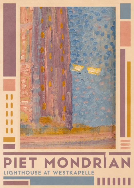 Piet Mondrian Lighthouse at Westkapelle No2 - Plakat