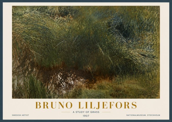 Bruno Liljefors A Study of Grass No5 - Plakat
