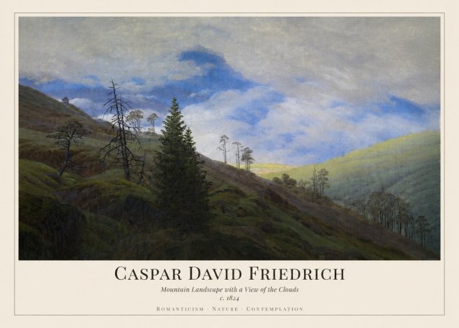 Caspar David Friedrich Mountain Landscape with a View of the Clouds No1 - Plakat