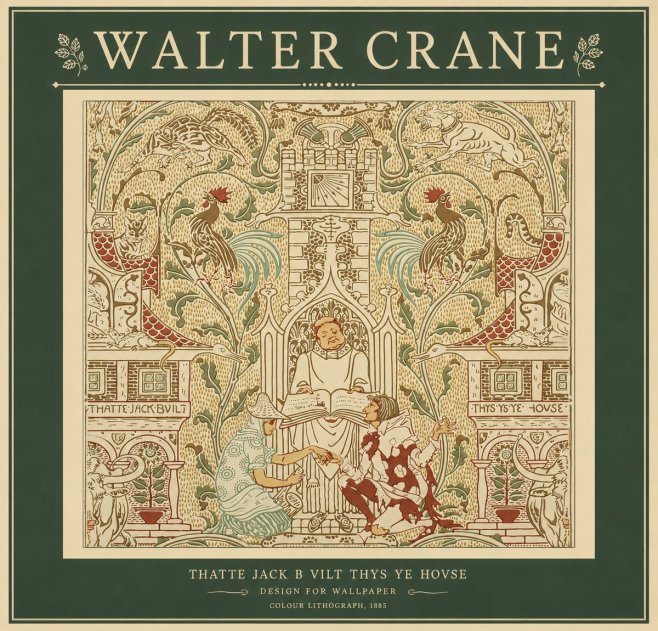 Walter Crane Design for "Thatte Jack B Vilt Thys Ye Hovse" No2 - Plakat
