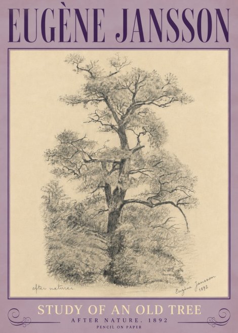 Eugène Jansson Study of an Old Tree No4 - Plakat