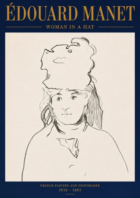 Édouard Manet Woman in a Hat No3 - Plakat