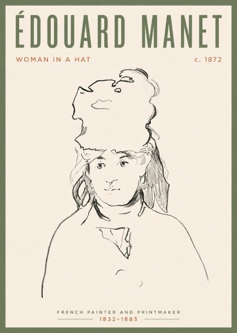 Édouard Manet Woman in a Hat No4 - Plakat