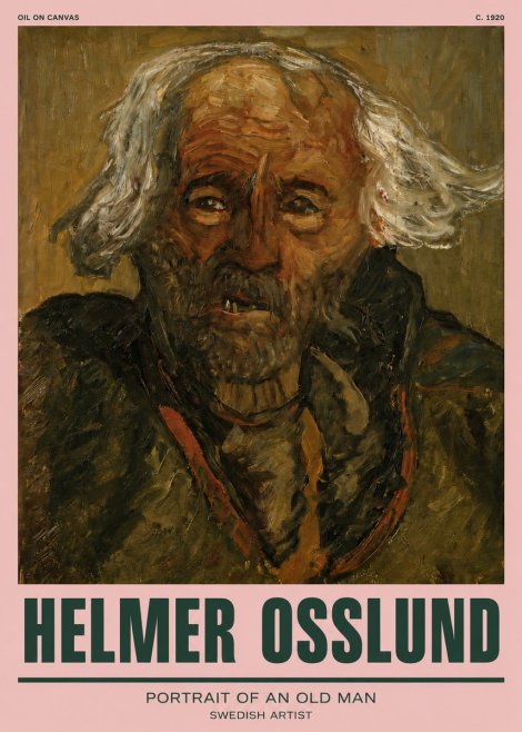 Helmer Osslund Portrait of an Old Man No3 - Plakat