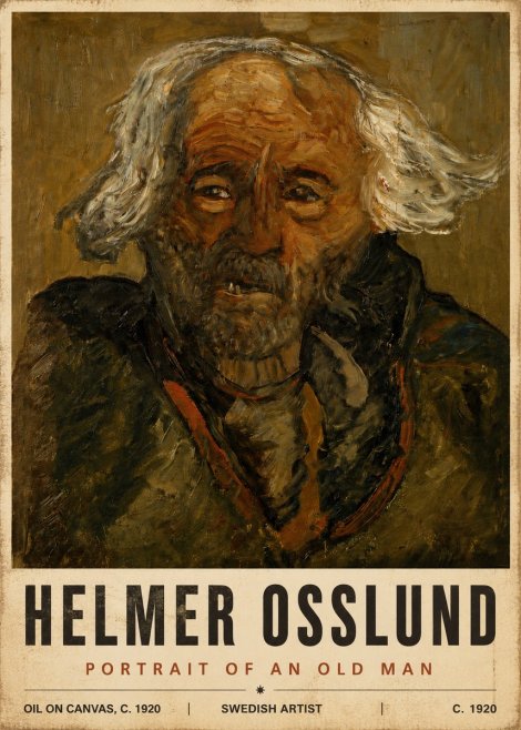 Helmer Osslund Portrait of an Old Man No6 - Plakat