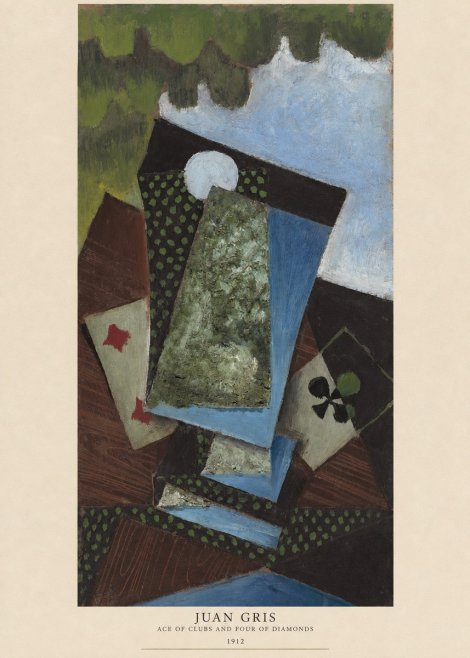 Juan Gris Ace of Clubs and Four of Diamonds No6 - Plakat