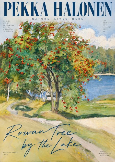 Pekka Halonen Rowan Tree by the Lake No3 - Plakat