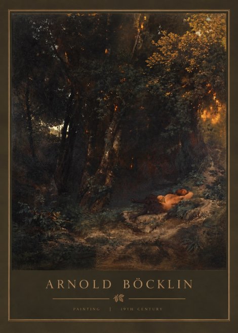 Arnold Böcklin A Faun Asleep No3 - Plakat