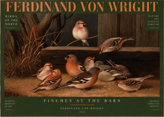 Ferdinand von Wright Finches No4 - Plakat