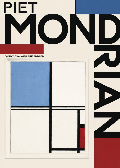 Piet Mondrian Composition with Blue and Red No3 - Plakat