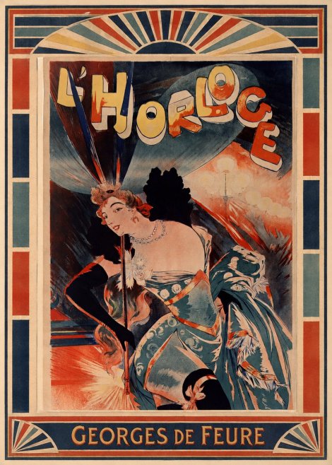 Georges de Feure L'horloge II No6 - Plakat