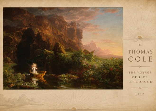 Thomas Cole The Voyage of Life: Childhood III No3 - Plakat